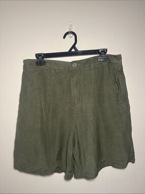 Magaschoni Man Olive Green Linen Blend Shorts